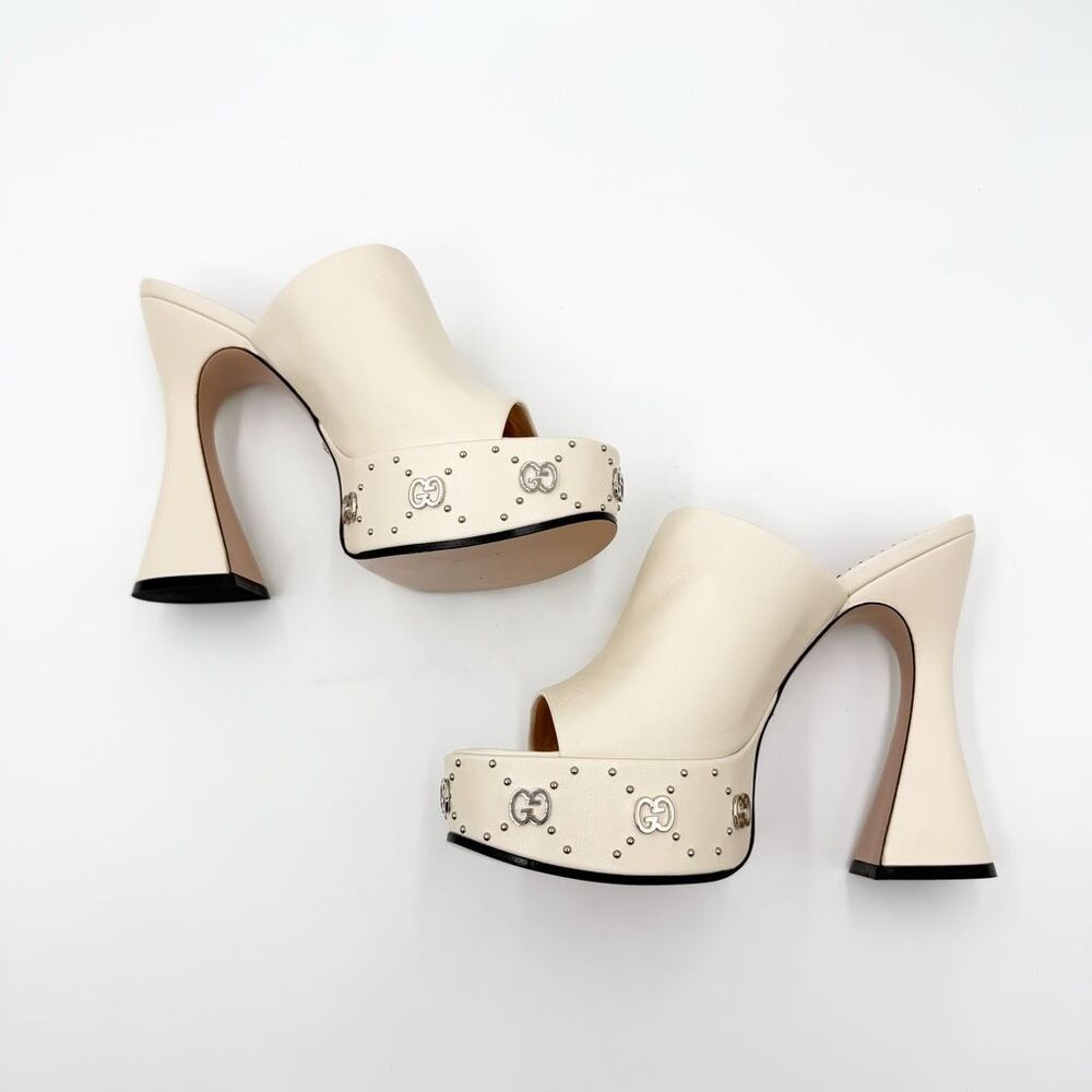 Gucci GG Janaya Platform Mules Monogram Sandals EU 39.5 US 9.5 - Picture 6 of 11